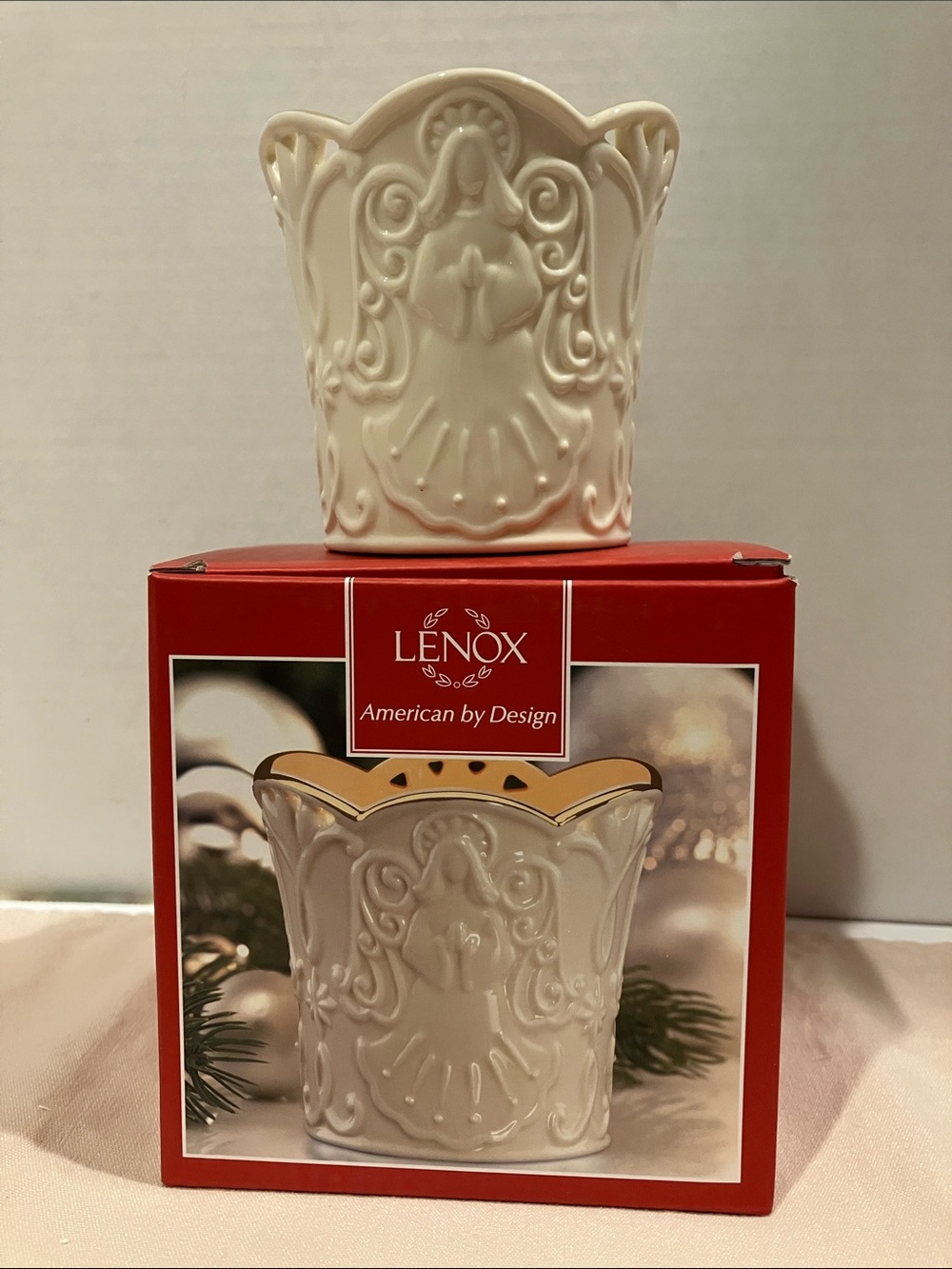Lenox Cream Angel Ceramic Votive Cup